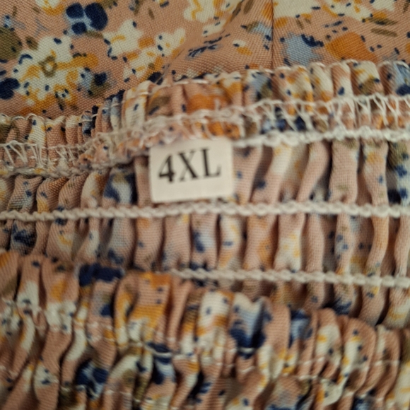 Floral Smocked Tank Top with Tie Straps - Picture 4 of 5